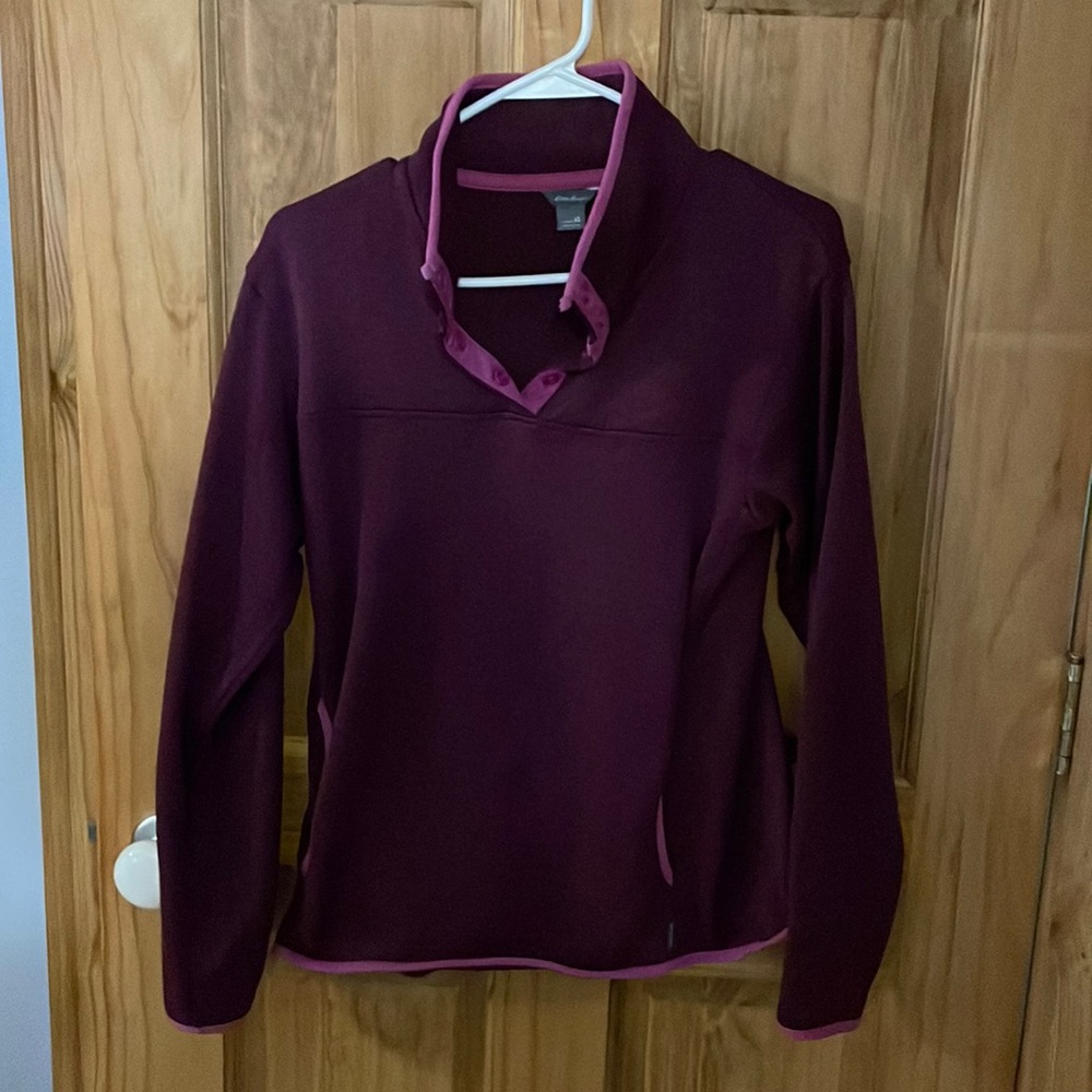 Eddie Bauer womens 1/4 button fleece pull over